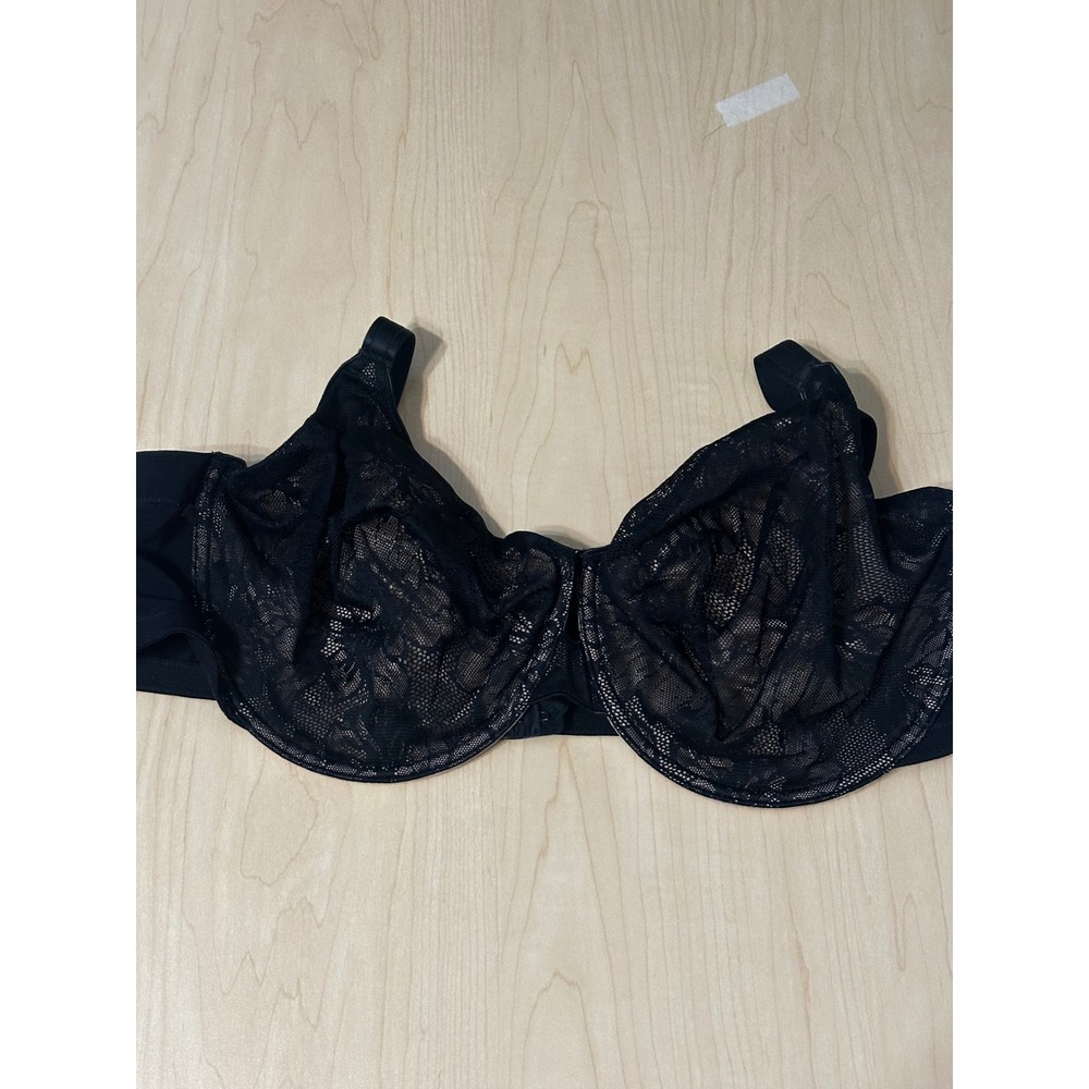 Torrid Black Floral Lace Unlined Underwire Full Coverage Bra 48C